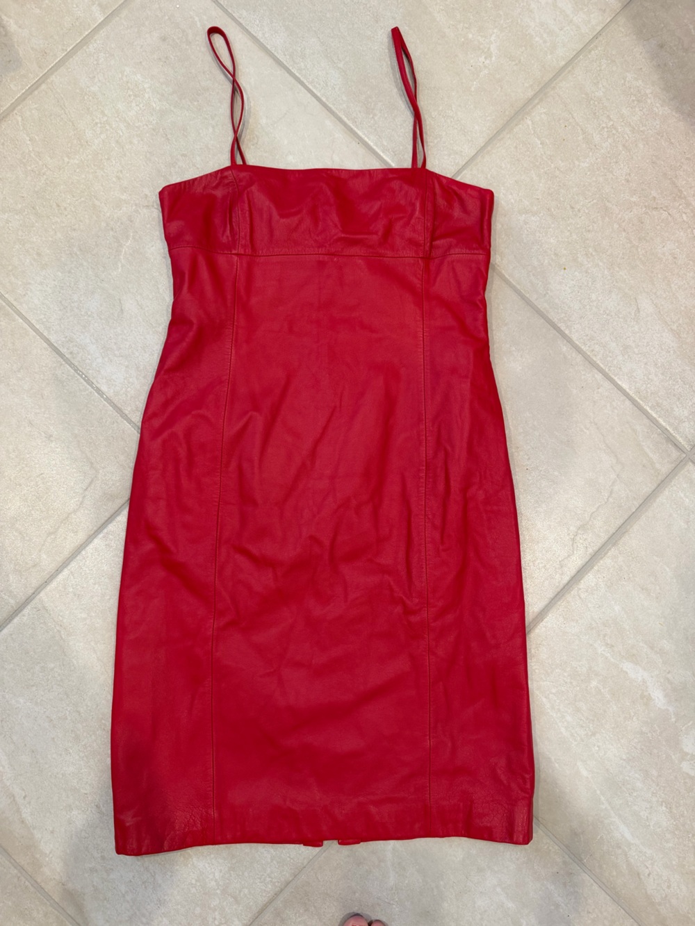 Ralph Lauren Vintage Red Leather Dress
